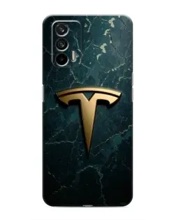 Чохол для Realme 7 Pro з картинкою «Мармурова Tesla Gold»