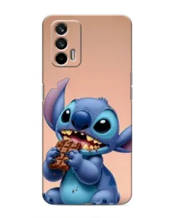 Чехол для Realme 7 Pro с картинкой «Стич ест шоколад»