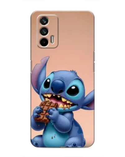 Чехол для Realme 7 Pro с картинкой «Стич ест шоколад»