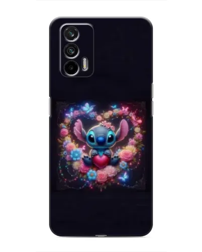 Чехол для Realme 7 Pro с картинкой «Stitch в цветах»