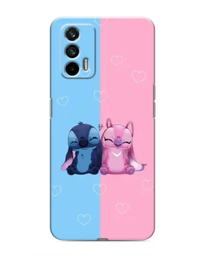 Чехол для Realme 7 Pro с картинкой «Stitch и Angel Love»
