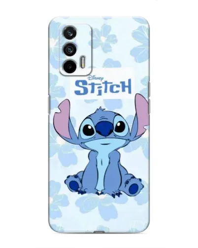 Чехол для Realme 7 Pro с картинкой «Stitch среди цветов»