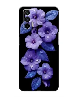 Чохол для Realme 7 Pro з картинкою «Фіолетові квіти з росою»