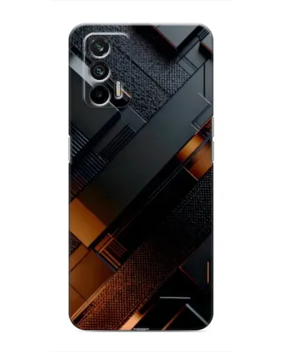 Чохол для Realme 7 Pro з картинкою «Чорні геометричні блоки» Чохол для Realme 7 Pro з картинкою «Чорні геометричні блоки»