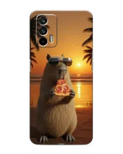 Чохол для Realme 7 Pro з картинкою «Капібара з піцою»