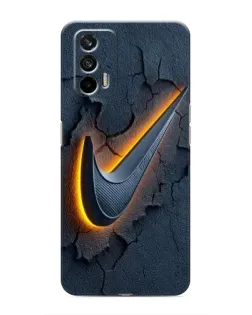 Чехол для Realme 7 с картинкой «Объемный логотип Найк»