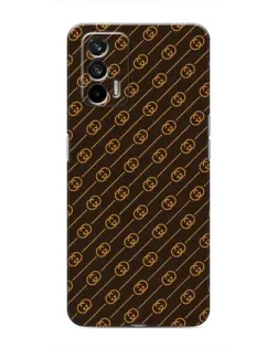 Чехол для Realme 7 с картинкой «Gucci — золотые диагонали»