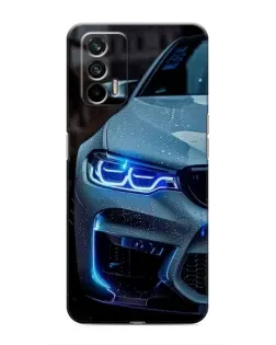 Чехол для Realme 7 с картинкой «Взгляд BMW с синими фарами»