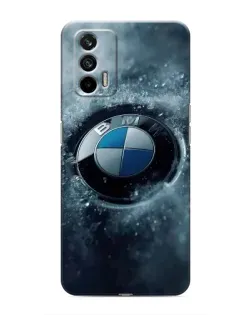 Чехол для Realme 7 с картинкой «Логотип BMW — лед»