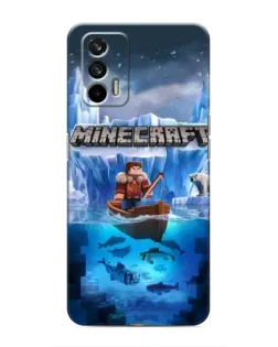 Чехол для Realme 7 с картинкой «Minecraft ледяной мир»