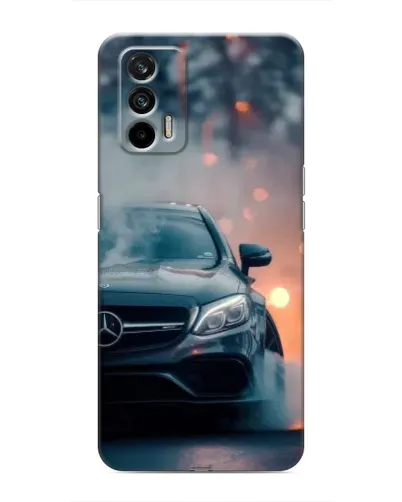 Чехол для Realme 7 с картинкой «Mercedes — ночной город»