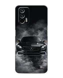 Чехол для Realme 7 с картинкой «Mercedes в дыму»