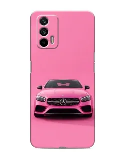 Чехол для Realme 7 с картинкой «Розовый Mercedes AMG»