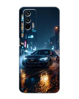 Чехол для Realme 7 с картинкой «Ночной город и Audi»