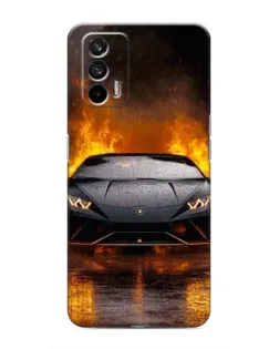 Чехол для Realme 7 с картинкой «Lamborghini в огне»