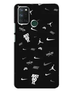 Чохол для Realme 7i з картинкою «Nike Black Pattern»