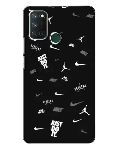 Чохол для Realme 7i з картинкою «Nike Black Pattern» Чохол для Realme 7i з картинкою «Nike Black Pattern»