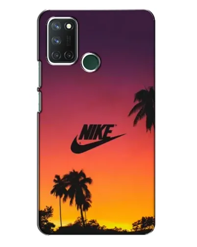 Чехол для Realme 7i с картинкой «Nike на закате солнца»