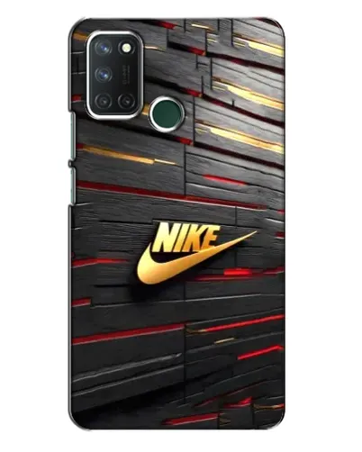 Чехол для Realme 7i с картинкой «Золотой Nike на металле»