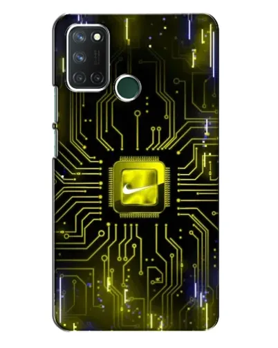 Чехол для Realme 7i с картинкой «Nike — золотая искра»