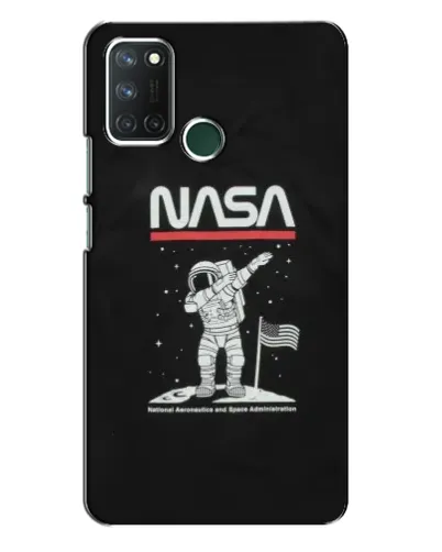 Чехол для Realme 7i с картинкой «NASA — шагаем по Луне»