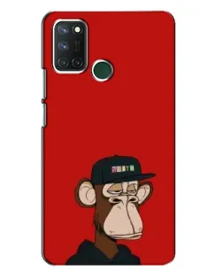 Чохол для Realme 7i з картинкою «Bored Ape — червоний фон»