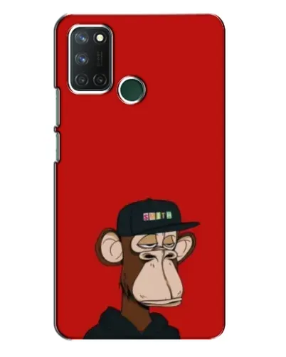 Чехол для Realme 7i с картинкой «Bored Ape — красный фон»