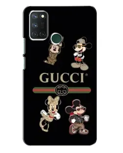 Чехол для Realme 7i с картинкой «Gucci — герои Disney и монограмма»