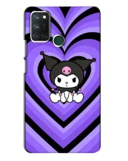 Чехол для Realme 7i с картинкой «Kuromi и фиолетовые сердца»
