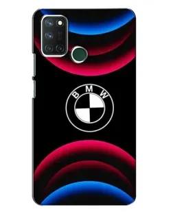 Чехол для Realme 7i с картинкой «Логотип BMW и неоновые дуги»
