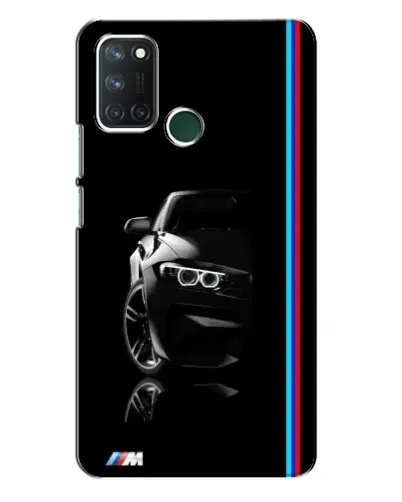 Чехол для Realme 7i с картинкой «Силуэт BMW в темноте»