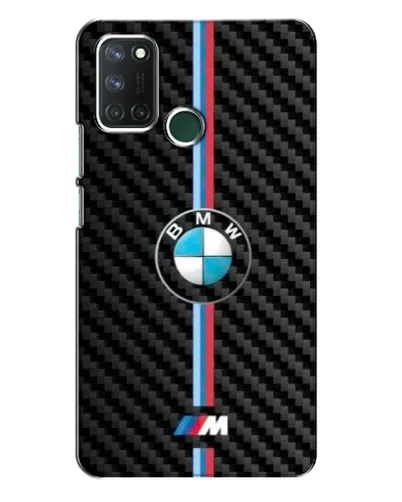 Чехол для Realme 7i с картинкой «Эмблема BMW и карбон»