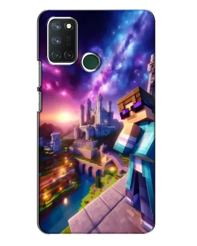Чехол для Realme 7i с картинкой «Стив и космос» Чехол для Realme 7i с картинкой «Стив и космос»