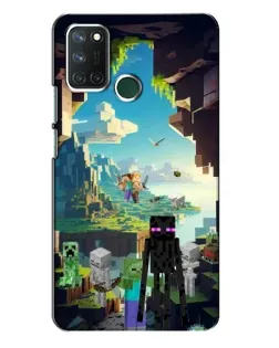 Чехол для Realme 7i с картинкой «Эндермен в лесу»