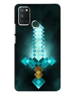 Чехол для Realme 7i с картинкой «Алмазный меч неон»