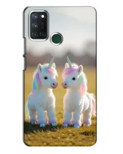Чехол для Realme 7i с картинкой «Пара единорогов»