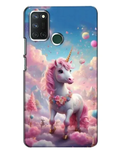 Чехол для Realme 7i с картинкой «Единорог среди облаков»