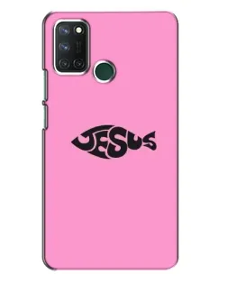 Чехол для Realme 7i с картинкой «Розовый символ  Jesus»