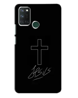 Чехол для Realme 7i с картинкой «Графический крест Jesus»