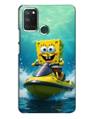 Чехол для Realme 7i с картинкой «Спанч Боб на гидроцикле» Чехол для Realme 7i с картинкой «Спанч Боб на гидроцикле»