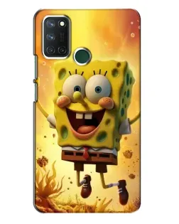 Чехол для Realme 7i с картинкой «Губка Боб прыгает»