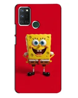 Чехол для Realme 7i с картинкой «Спанч Боб на красном»