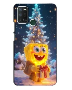 Чехол для Realme 7i с картинкой «Рождественский Спанч Боб»