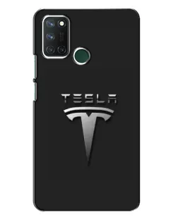 Чехол для Realme 7i с картинкой «Стальной логотип Tesla»