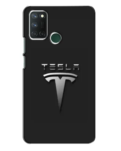 Чехол для Realme 7i с картинкой «Стальной логотип Tesla»