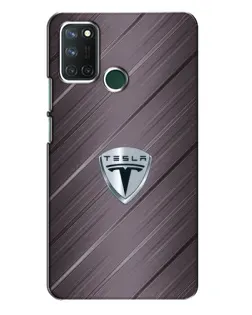 Чехол для Realme 7i с картинкой «Металлическая текстура Tesla»