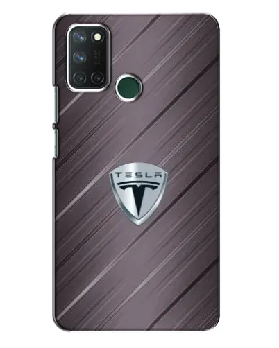Чехол для Realme 7i с картинкой «Металлическая текстура Tesla»