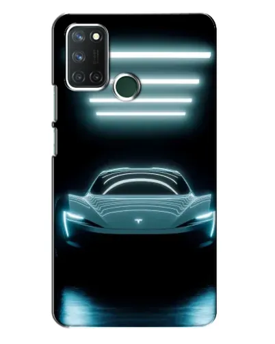 Чехол для Realme 7i с картинкой «Tesla в неоне»