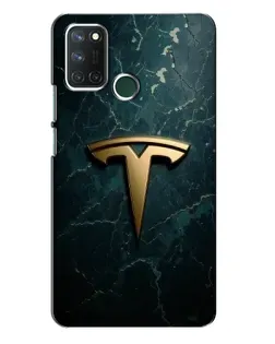 Чехол для Realme 7i с картинкой «Мраморная Tesla Gold»
