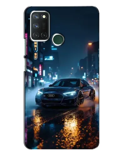 Чехол для Realme 7i с картинкой «Ночной город и Audi»